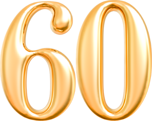 3d gold number 60