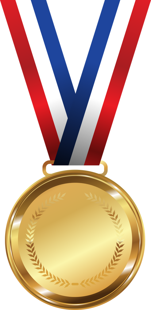Red Blue Ribbon Medal